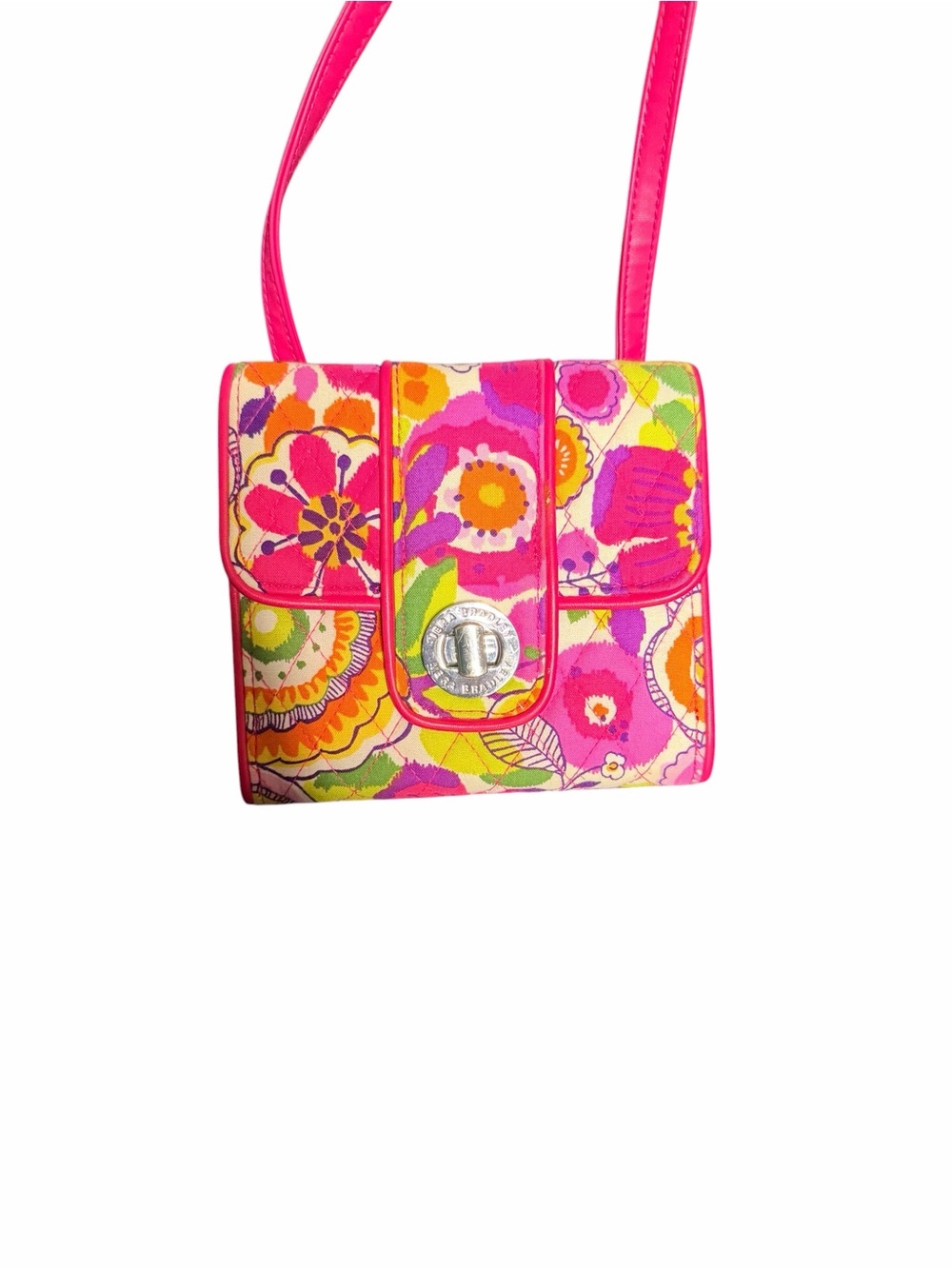 Vera Bradley Hot Pink Floral Crossbody with Multicolor Print - Picture 3 of 5